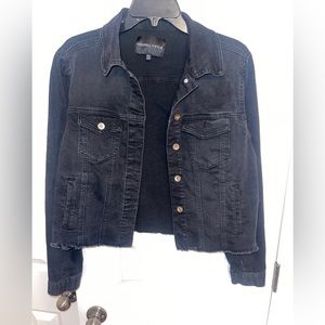 NWT Kendall + Kylie Black Distressed Denim Jacket, Medium